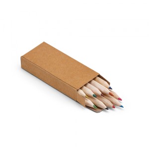 Caixa de cartão com 10 mini lápis de cor-91931